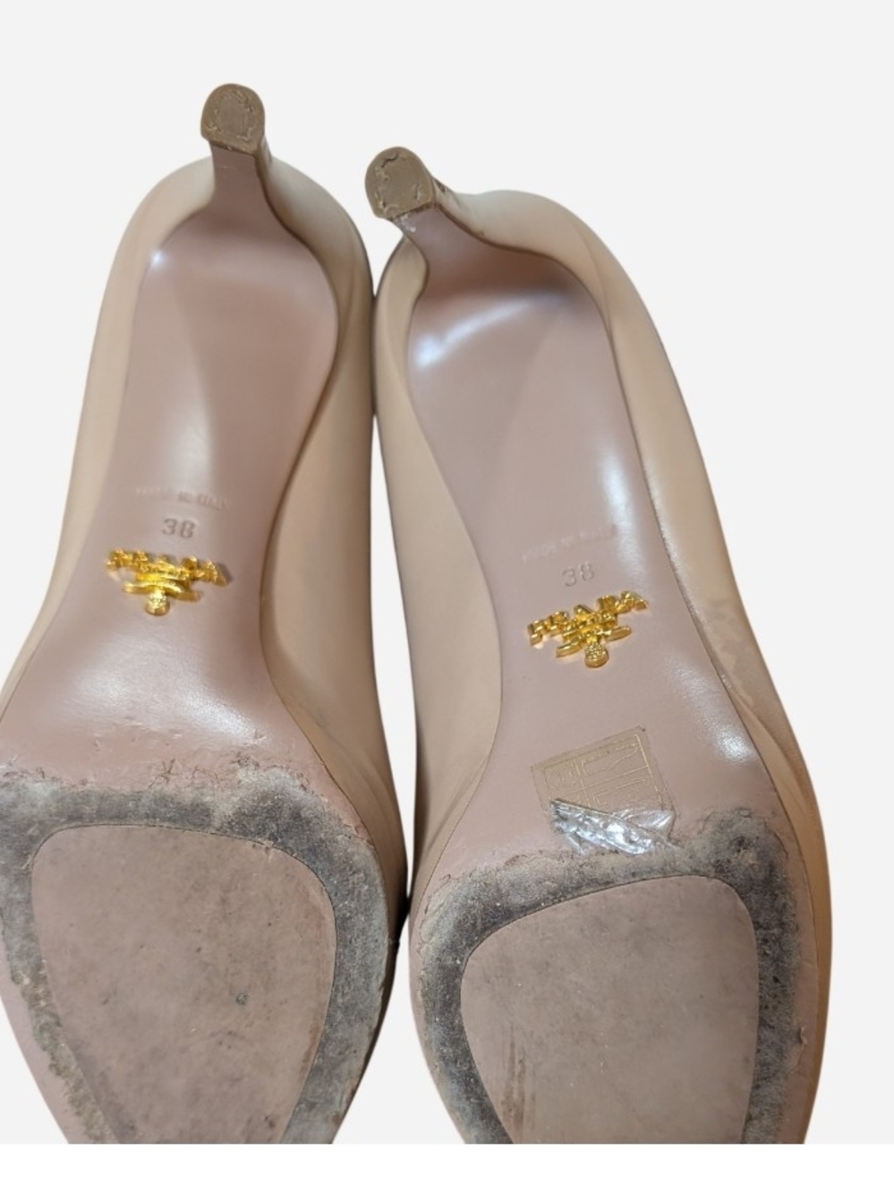 Pre-owned Prada Blush Nude Leather Stiletto Pumps - Picture 4 of 7